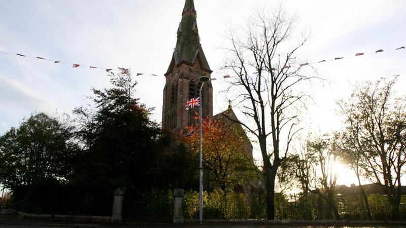 Only hymns were permitted to be played while passing St Matthew&#39;s Church in east Belfast. Picture by Matt Bohill 