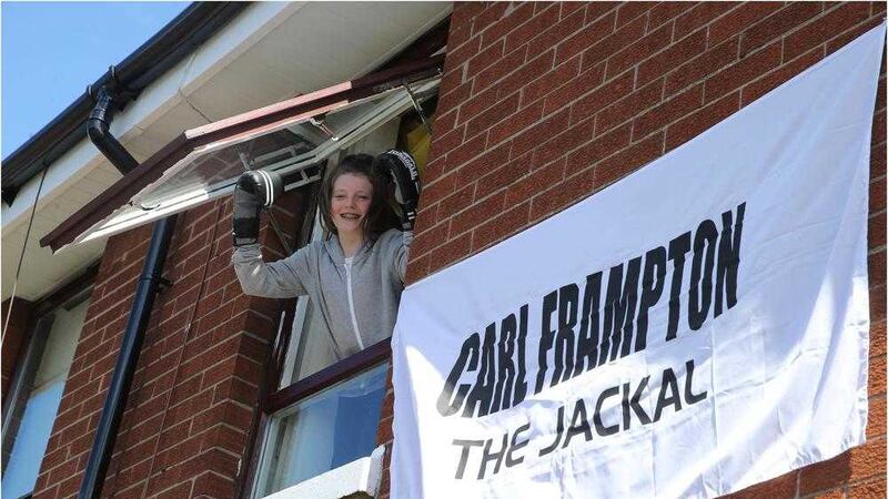 Carl Frampton fan Morgan Stewart at her home in north Belfast. Picture by Hugh Russell 