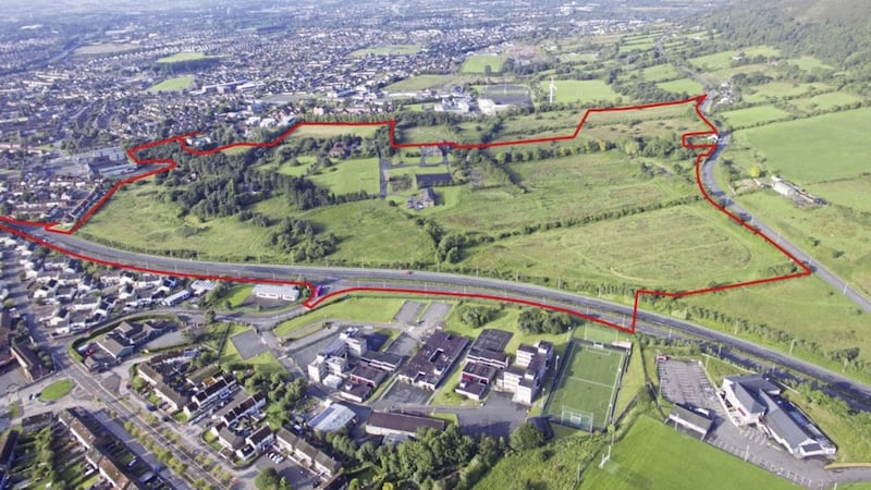 The 75-acre Glenmona site lies between the Glen Road and Monagh Bypass in west Belfast. 
