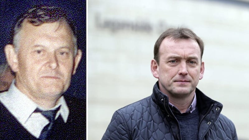 Murdered GAA official Sean Brown (left) and his son Damian
