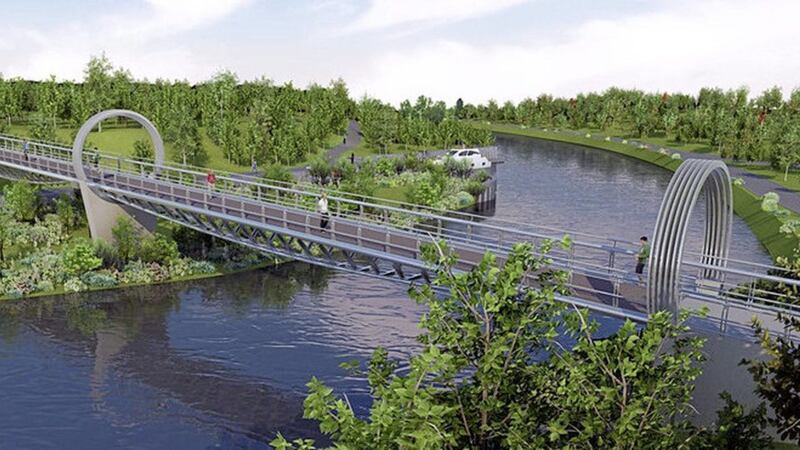 An artist&#39;s impression of the new foot and cycle bridge 