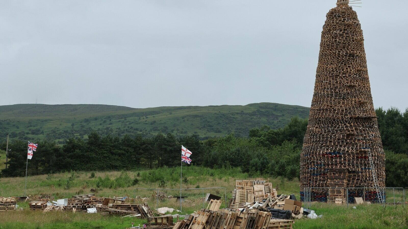 The bonfire site at Glencairn Way in north Belfast.