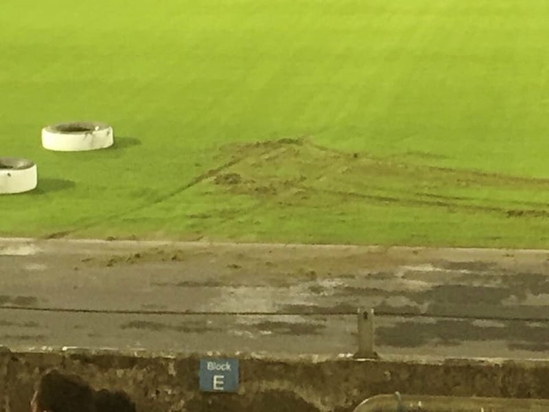 Ballymena United FC said the council &quot;must be held responsible&quot; for the damage. Picture from Twitter/Ballymena United FC 