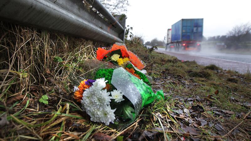 Tributes left at the scene of the crash close to Dungiven in Co Derry where Ryan McCaul (31) died. Picture by Margaret McLaughlin &nbsp;