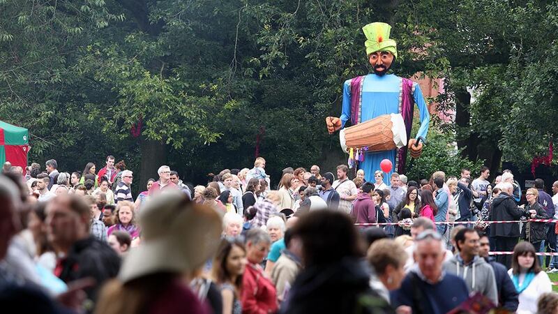 Crowds enjoy the Mela festival at Belfast's Botanic Gardens yesterday&nbsp;