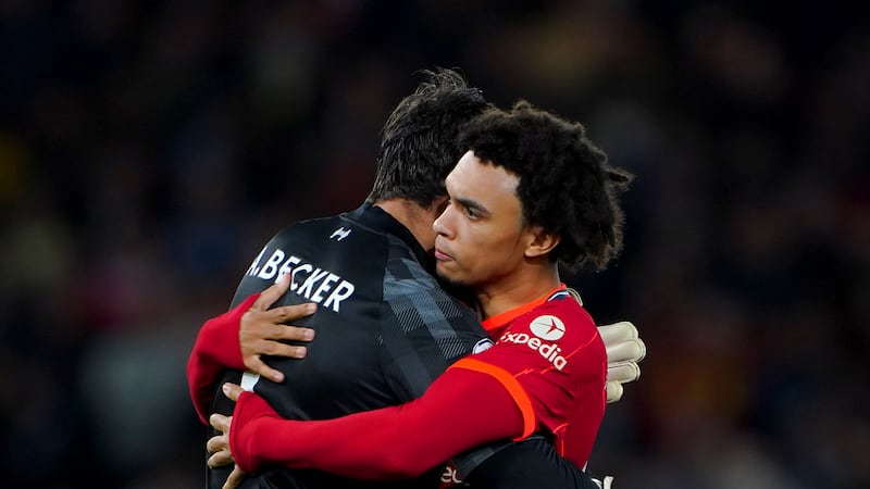 Alisson Becker and Trent Alexander-Arnold are both back in training for Liverpool