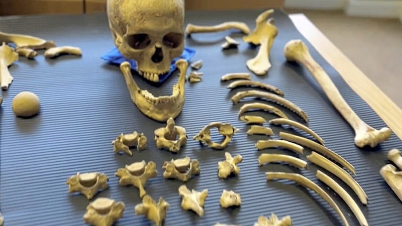 Around 950 Famine-era burials were uncovered at the new Down High School site by archaeologists. Picture: BBC 