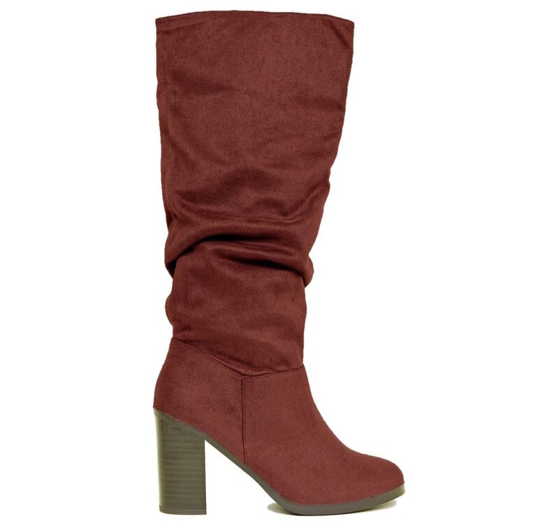 New Look Dark Red Block Heel Knee High Boots, &pound;39.99 