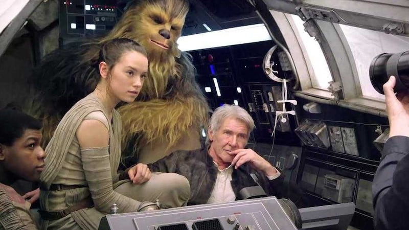 Hollywood veteran Harrison Ford pictured with other Star Wars cast members. The next Star Wars film could be partly shot in Co Donegal 