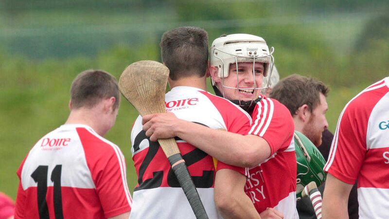 Derry's Conor McSorley (in helmet) had to think long and hard about resuming his inter-county career<br /> Picture Margaret McLaughlin