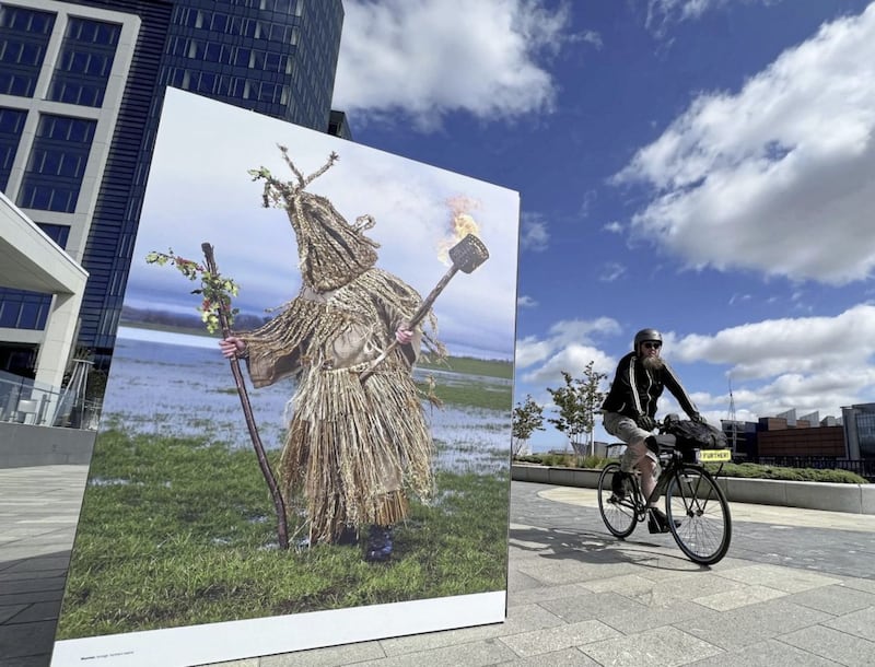 Belfast Harbour has teamed up with the Belfast Photo Festival to create a free outdoor gallery along the city&#39;s waterfront. The first exhibition &lsquo;Wildermann&rsquo;, is the work of French portrait photographer Charles Fr&eacute;ger. Picture by Hugh Russell 