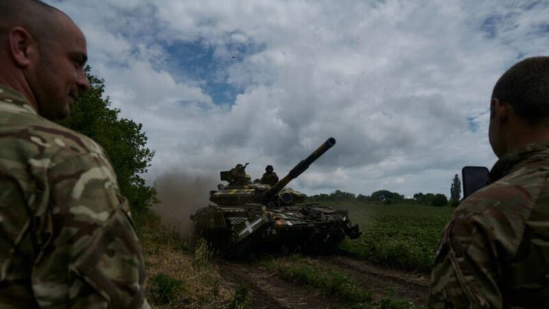 The most intense fighting is said to have centred on the southeastern Zaporizhzhia province, around Bakhmut (Libkos/AP)