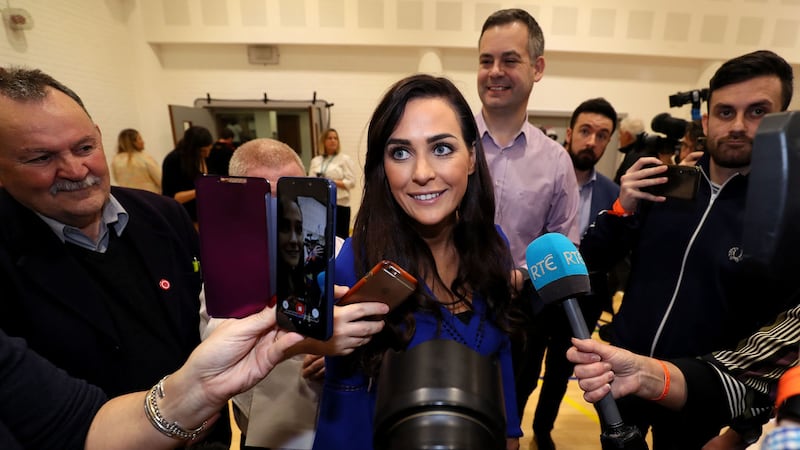 &Oacute;rfhlaith Begley speaks to the media after winning the West Tyrone constituency at the Leisure Centre, in Omagh, Co Tyrone. Picture by Brian Lawless/PA Wire