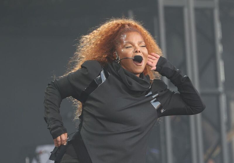 Janet Jackson performs on the Pyramid Stage