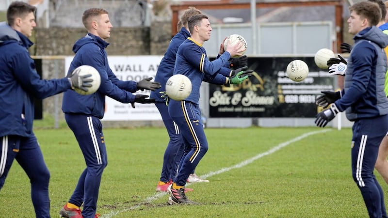 Declan Lynch (centre) has praised the new players that have come into the Antrim squad this year 