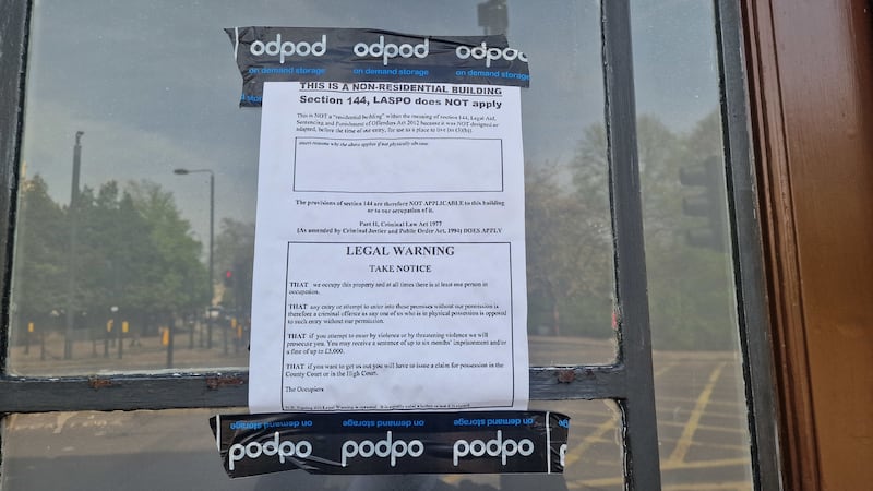A notice on a window of the York & Albany pub near Regent’s Park