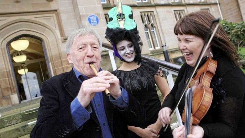 Paddy Moloney of The Chieftains visited the Maiden City to launch the North Atlantic Fiddle Festival in 2012. Picture by Lorcan Doherty Photography 