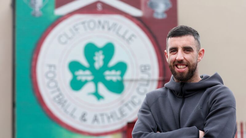 Cliftonville’s Joe Gormley speaks to The Irish News.
PICTURE COLM LENAGHAN