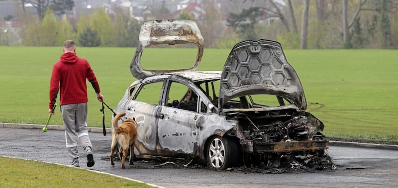 A car was later found burned out. Picture by Mal McCann. 