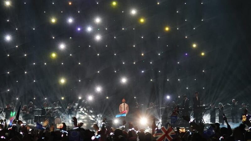 Mahmood performing in the grand final for the Eurovision Song Contest (Aaron Chown/PA)