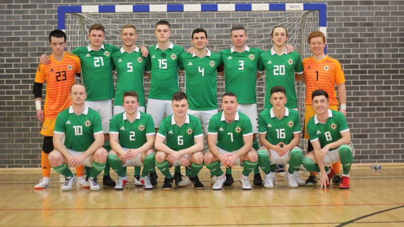 The Northern Ireland Futsal squad, who will play Finland in Moldova on Wednesday in a World Cup qualifier.&nbsp;