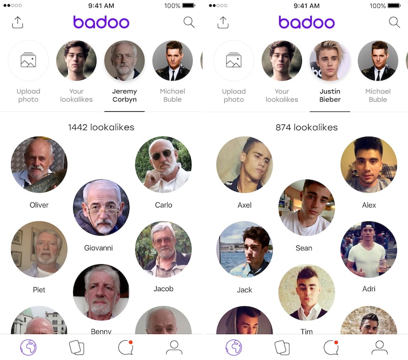 Badoo dating app.