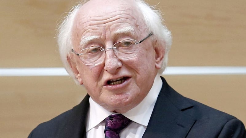 President Michael D Higgins is in Belfast this morning