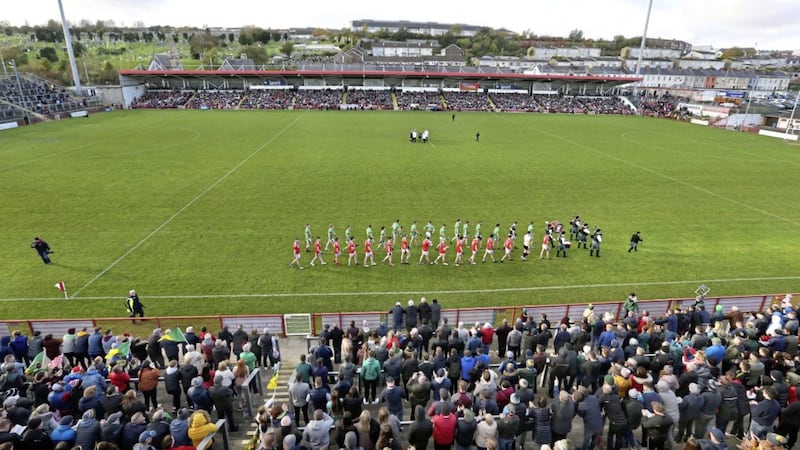 Celtic Park has traditionally hosted Derry county finals in recent years but with the stadium primarily kept for two games a year now, the time seems right to sell up and invest the proceeds elsewhere. Picture by Margaret McLaughlin 