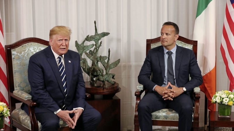 US President Donald Trump and Taoiseach Leo Varadkar hold a bilateral meeting at Shannon Airport, on the first day of the president&#39;s visit to the Republic of Ireland. Pictures by Liam McBurney/PA 