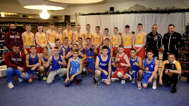 Some top quality action unfolded at Belfast&rsquo;s Balmoral Hotel on  Friday and Saturday night as a County Antrim team went toe-to-toe with  some top European talent. Boxers from Turin, Naples, Greece and  Barcelona were in town for the schoolboy international, with the  visitors coming out on top 7-5 on the first night before Antrim edged  home 3-2 on Saturday.<br/><strong>Friday night results</strong> -  J63kg: A Ni Yoel (Naples) RSC3 L Hughes (Dockers); Y52kg: E Iomnhe  (Greece) 5-0 P Downey (St John Bosco); Y56kg: N Konjyantiomes (Greece)  4-1 E Neeson, D Saha Vincinzo (Naples) 4-1 A Thompson (Spartans); Y60kg:  J McConnell (Holy Trinity) 5-0 V Famoso (Naples), S Gadalo RSC3 M  Doherty (Clonard), C Fisher (Holy Trinity) 5-0 A Di Santis (Naples);  JY60/63kg: M Miaxaha (Greece) 4-1 R Johnstone (Clonard); Y64kg: J  McArdle (Ardoyne) 5-0 L Manuel (Naples); Y64kg: L Z Eddine Choni  (Barcelona) 4-1 T McCann (St Paul&rsquo;s), P Fiorentino 4-1 K Camacho  (Barcelona); Y69kg: C Donnelly (Rathfriland) 3-2 L De Chiara (Naples), R  Trainor (Ardoyne) 3-2 A Villa Beltran (Barcelona) &ndash; Antrim 5 Europe 7.<br/><strong>Saturday night results </strong>-  Youth: V Famoso (Naples) 5-0 E Eonais (Greece); Y56kg: C Labropolos  (Greece) 3-2 T Hanna (Townland), V Della Gatta (Naples) 5-0 E Neeson  (Pegasus); Y60kg: J McConnell (Antrim) 5-0 G Salzillo (Naples), Y  Angeloni (Naples) 5-0 M Bonovas (Greece); 64kg: J McArdle (Antrim) 5-0 P  Fiorento (Torino/DMS); Y64kg: T McCann (St Paul&rsquo;s) 5-0 K Camacho  (Barcelona); Y64kg: L Manuel 5-0 Z Eddine Choni (Barcelona) &ndash; Antrim 3  Europe 2