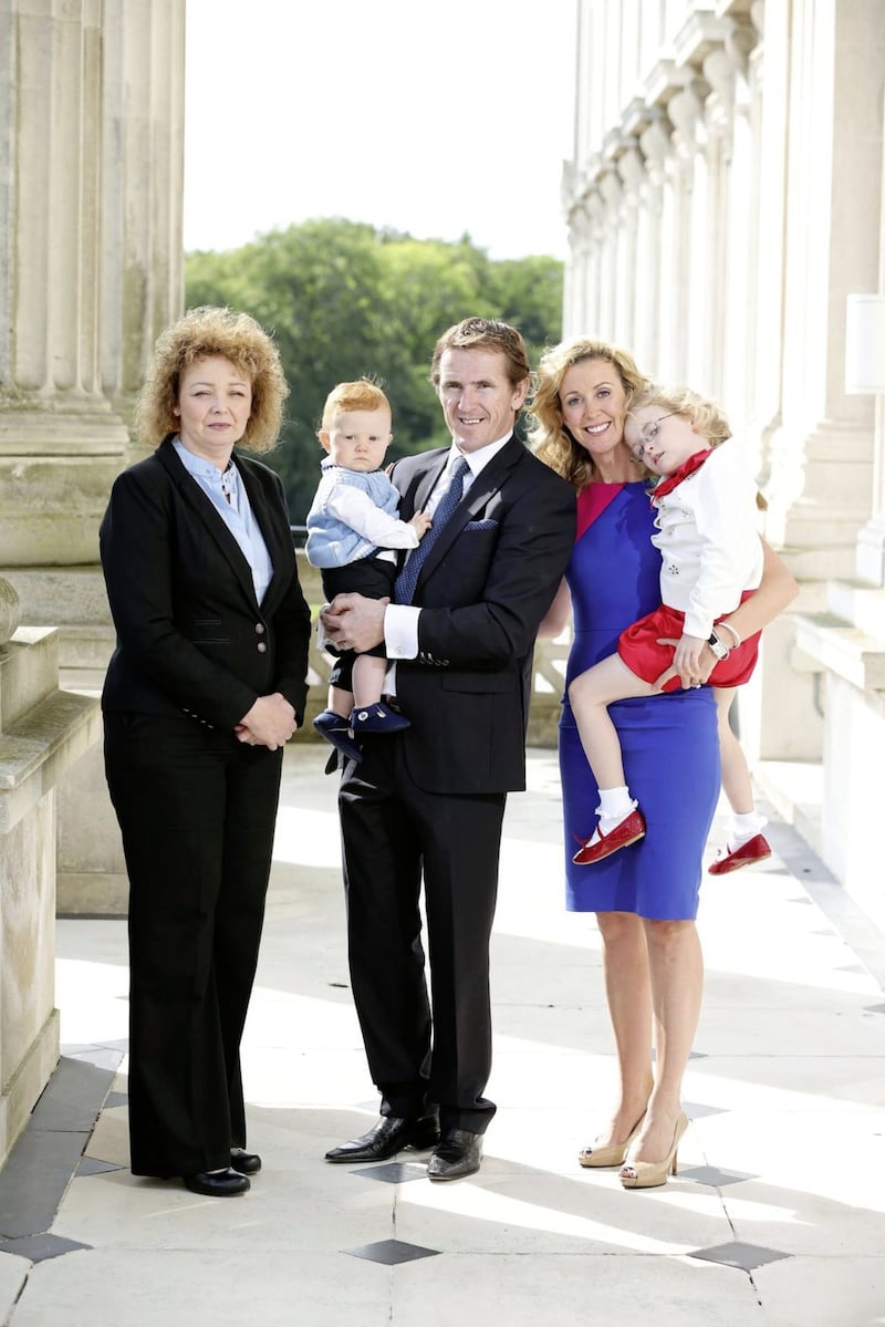 Press Eye - Belfast - Northern Ireland - 30th June 2014 - Picture by Kelvin Boyes / Press Eye..Press Release image..Sports Minister Car&aacute;l N&iacute; Chuil&iacute;n, hosts a reception at Parliament Buildings to recognise the outstanding achievements of jump jockey Anthony McCoy