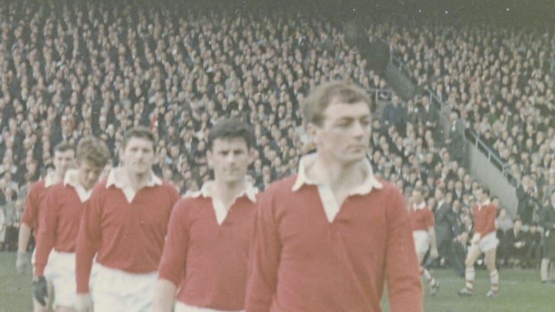 Denis Coughlan leads out the Cork footballers for the 1967 All-Ireland SFC Final against Meath - a match he might have missed due to a date with his future wife. 