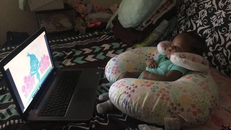 Baby Kahri watching a film will give you serious relaxation envy.