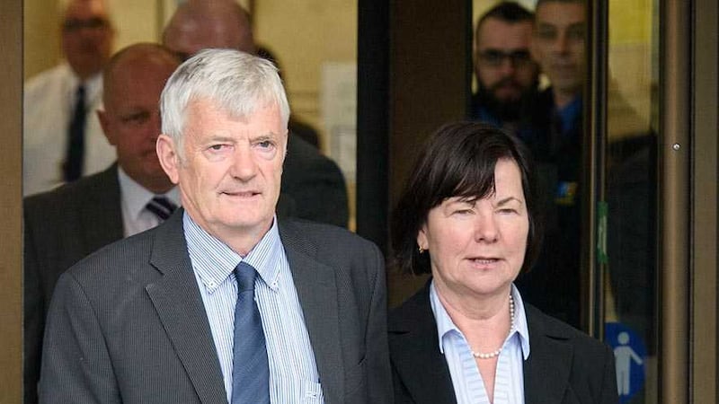 John and Marian Buckley leave Glasgow High Court after Alexander Pacteau was sentenced to 23 years in jail for the murder of their 24-year-old daughter Karen Buckley