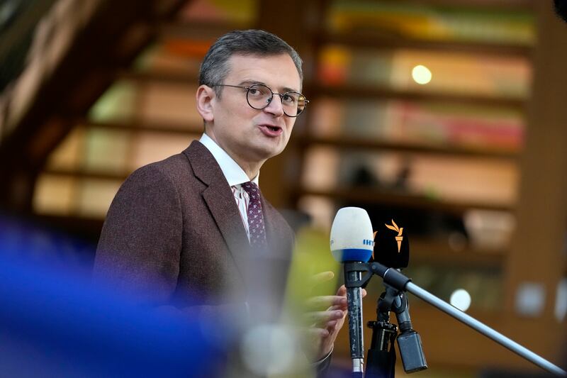Ukraine’s Foreign Minister Dmytro Kuleba welcomed a change in Germany’s approach towards Kyiv’s bid for EU membership (Virginia Mayo/AP)