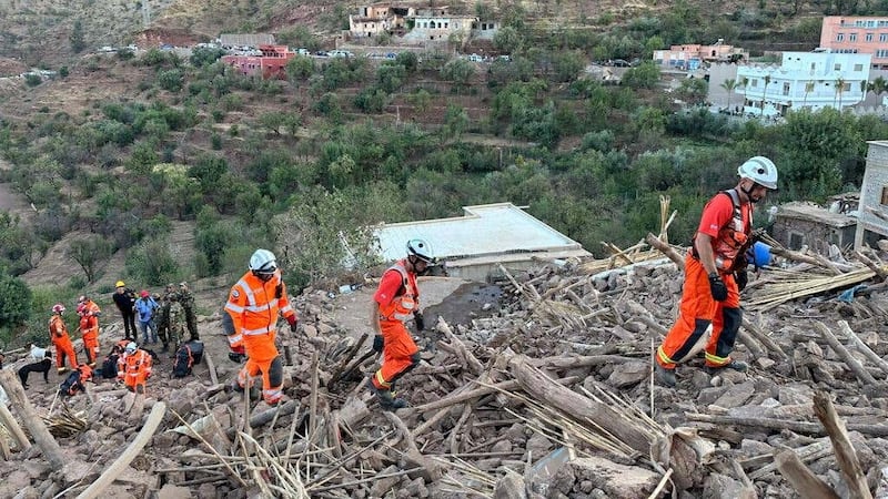 Firefighters from Kent Fire and Rescue Service have been deployed in Morocco after the earthquake (KFRS/PA)