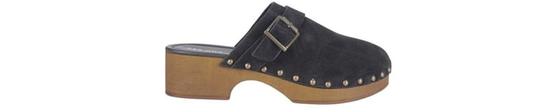 Suede Block Heel Clogs in Black, &pound;59, available from M&amp;S