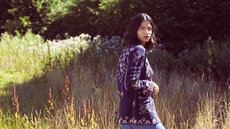 Monsoon Navy Embroidered Jacket with Lenzing Ecovero Blue, &pound;99, available from Monsoon 