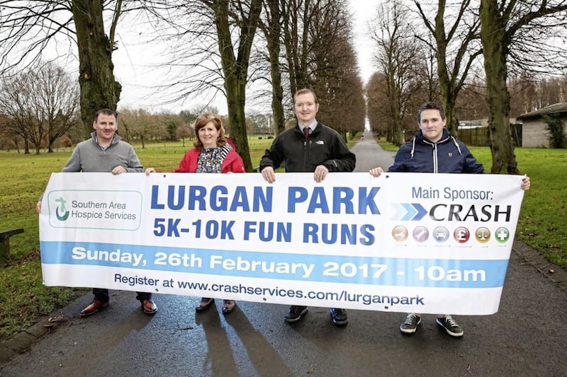 <span style="color: rgb(51, 51, 51); font-family: sans-serif, Arial, Verdana, &quot;Trebuchet MS&quot;; ">Tony McKeown of event sponsors CRASH Services, Deirdre Breen of Lurgan Friends of Southern Area Hospice group, joint-organiser David Wilson and Ciaran Woods from the House of Sport</span>