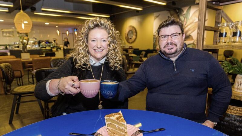 Demelza and Darryl Flynn, who have invested &pound;100,000 into a 100-seater caf&eacute; at EZ Living Interiors in Holywood Exchange, creating 15 jobs 