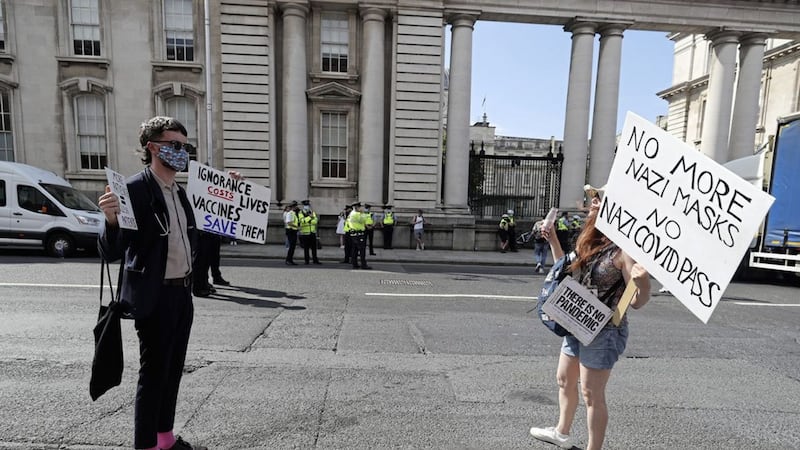 It&#39;s time to confront anti-vaccine protestors. Picture by Niall Carson 