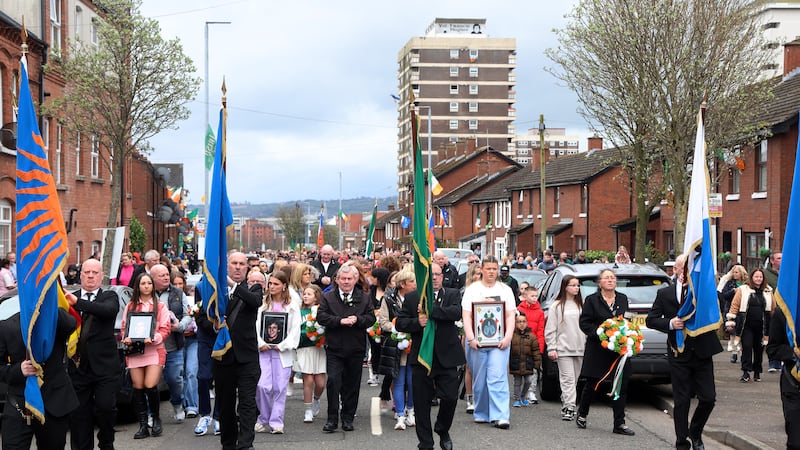 Families gather to remember their loved ones at the annual commemoration in the New Lodge area of north Belfast. PICTURE: MAL MCCANN