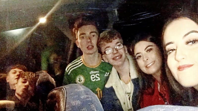 The last picture of Morgan taken as he made his way to the Greenvale Hotel in Cookstown with friends on St Patrick&#39;s Day last year 