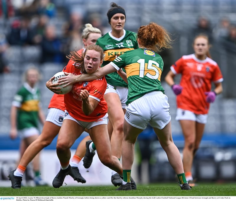 In the thick of the action as Armagh battle it out with Kerry at Croke Park. 