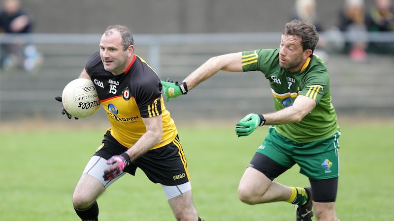 Ulster's Stevie McDonnell gets away from the Rest of Ireland's James Clancy in Monday's GAA Open in Newcastle<br />Picture: Cliff Donaldson&nbsp;