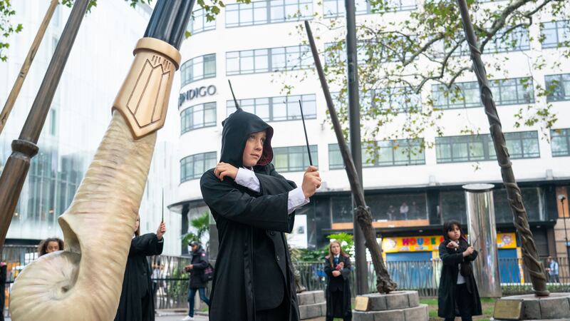 The nine wands have been installed in London’s Leicester Square.