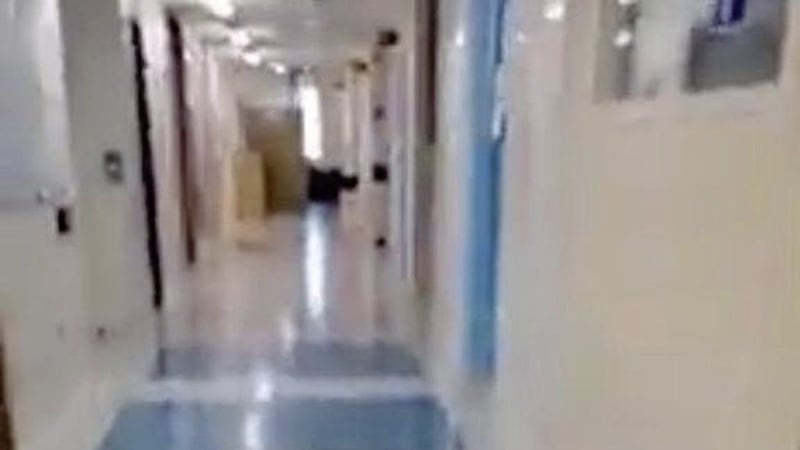 Social media videos show a man walking through different levels of the 11-storey Nightingale facility at Belfast City Hospital 