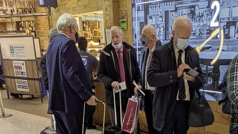 DUP MP Gregory Campbell was pictured in Heathrow Airport with his face mask not covering his nose and mouth 