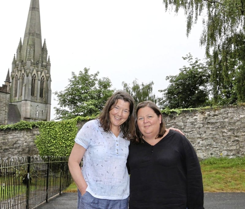 &Aacute;ine and Mo Hume, the daughters of the late John Hume in Derry. Picture by Margaret McLaughlin 