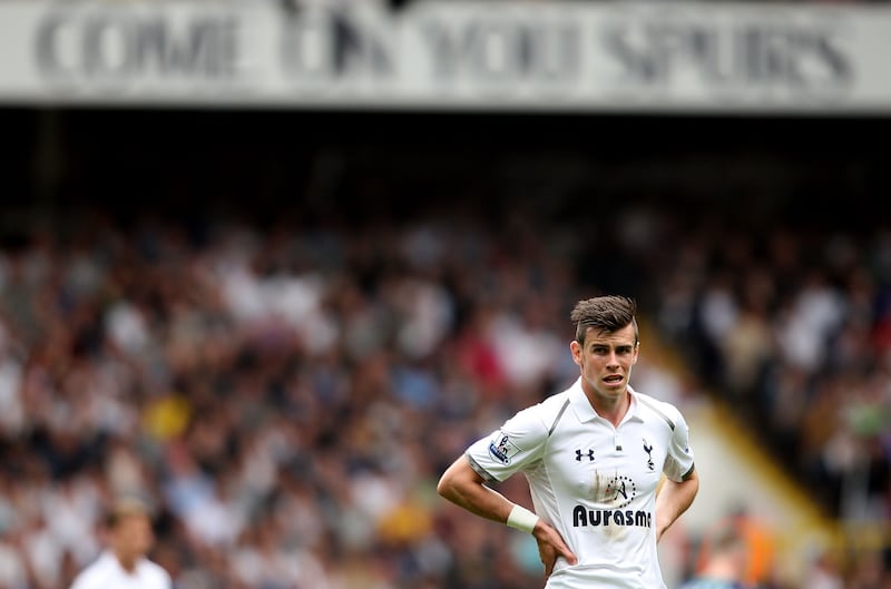 Tottenham Hotspur's Gareth Bale stands dejected during the Barclays Premier League match at White Hart Lane, London